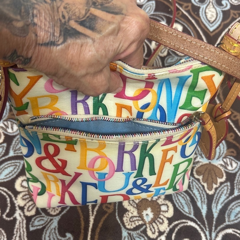 Dooney & Bourke Grafica Multicolor Letter Print Crossbody Bag vintage - Picture 6 of 13